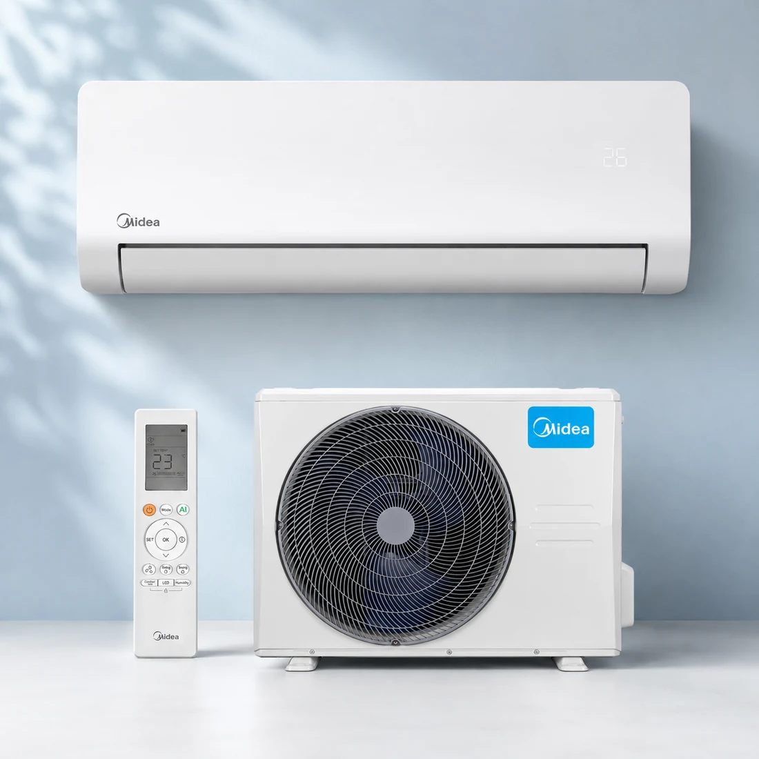 Комплект кондиционера Midea Easy 09 в студийной композиции